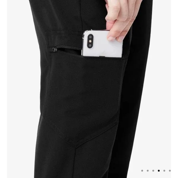 FIGS Zamora Jogger Scrub Pants Womens Black FIONx Slim Fit Cargo Pocket Small - Picture 2 of 11